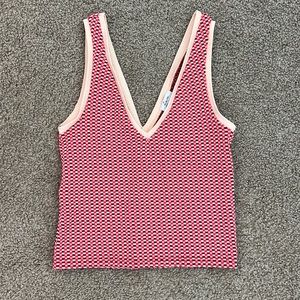 Zara pink and orange knit tank top